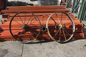 3 antique collector wagon wheels