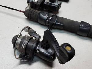 lot 9 image: (4) Assorted Ice Fishing Poles with Reels