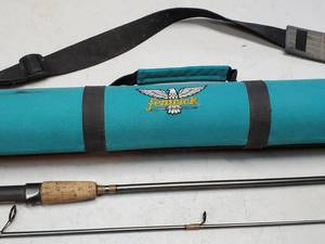 lot 19 image: (3) Very Nice Assorted Fishing Poles with a Travel Case