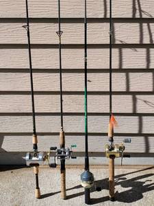 lot 18 image: (4) Assorted Fishing Poles & Reels Lot