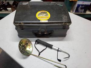lot 44 image: Double Sided Fishing Tackle Box with Contents & (2) Fishing Accessories