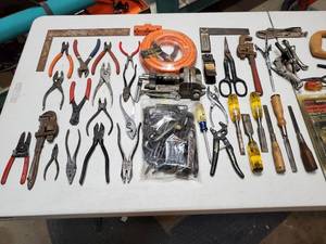 lot 49 image: Large Assorted Table of Tools Lot