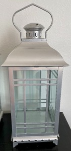 lot 254 image: 3 Metal and Glass Lanterns