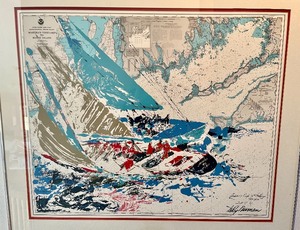 lot 134 image: Americas Cup 19th Challenge Print by Leroy Neiman