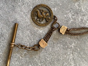 lot 201 image: Vintage Watch Fob w St. Christopher Pendant