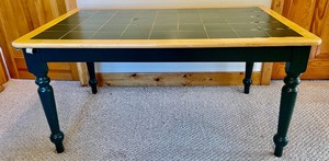 lot 293 image: Forest Green Tile Top Table