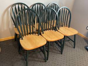 lot 310 image: 6 Wooden Spindle Back Chairs
