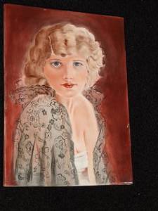 lot 33 image: Gerold Porzellan Bavaria W. Germany Painted Porcelain Tile of Young Girl