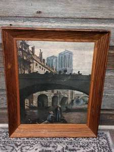 lot 77 image: Framed Oil on Board Painting of Venice Canals