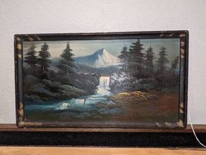 lot 74 image: Original Oil on Hardboard Landscape Painting