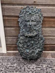 lot 16 image: Fabulous Face in the Leaves Concrete Fountain