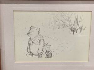 lot 80 image: Original Sketch of Winnie the Pooh, Framed
