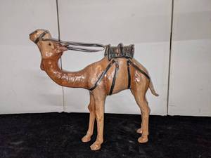 lot 125 image: Realistic Decorative Leather Camel Figure