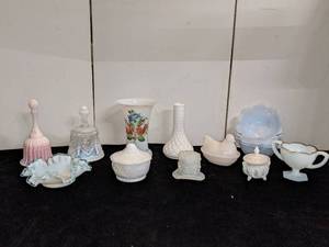 lot 149 image: Group of Collectible Milk Glass Items