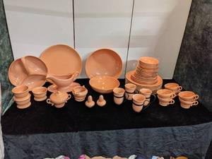 lot 154 image: Group of Franciscan Peach Dishes