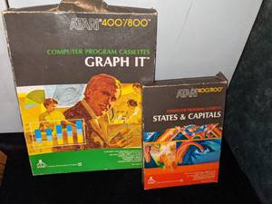 lot 173 image: Atari Graph It and States & Capitals Computer Program Cassettes