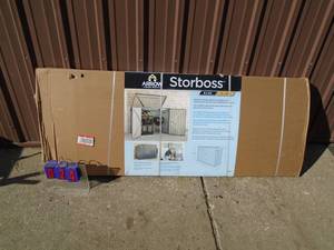 Stor Boss 36 x 72 storage shed. Looks new in box. Completeness unknown. As shown.