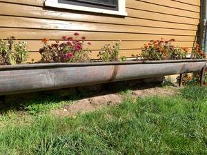 lot 2 image: Galvanized Metal Trough Planter