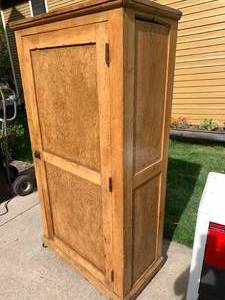 lot 6 image: Antique Handcrafted Tall Cabinet with Cubbies