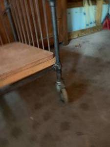 lot 98 image: Antique Industrial-look Wheeled Shelf