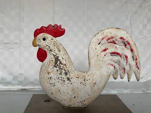 lot 104 image: Rare Hummer Antique Cast Iron Chicken Windmill Weight