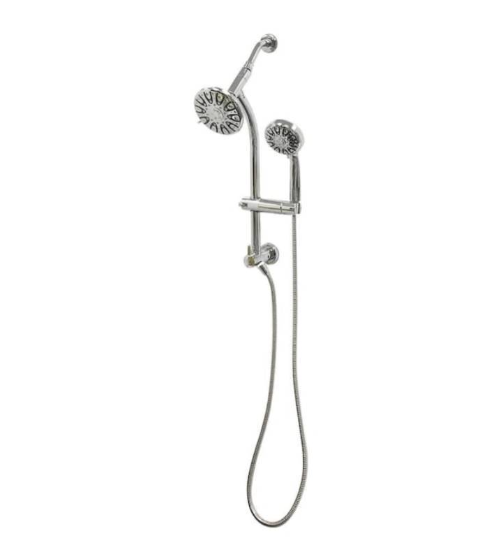 Glacier Bay 6-Spray Wall Bar Raincan Showerhead with 6-Spray Handshower in Chrome