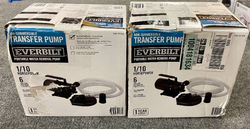 Lot of 2 Everbilt 110 HP Non-Submersible Self-Priming Transfer Pumps&nbsp