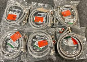 Lot of 6 Everbilt Stainless Steel Washing Machine Hoses