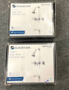 Lot of 2 Glacier Bay Tub and Shower Sets in Chrome