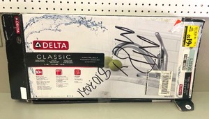 Delta Classic Single-Handle Standard Kitchen Faucet in Chrome.
