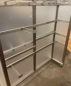 4 Sided Retail Display on Casters with Extra Hooks &amp Accessories