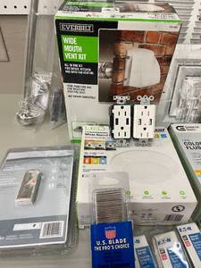Large Lot of Home Improvement Items USB Outlets, Vents, Curtain Rods and More