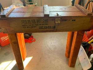 Custom Made Ammo Box Table 37� X 12� x 36� Tall