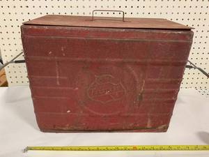 Vintage Falstaff Metal Cooler with Embossed Lettering
