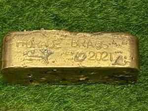 32 Ounce Brass Hand Poured Bar