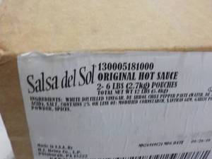 2 - 6 lb. Pouches Frozen Hot Sauce...