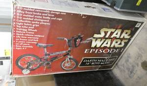lot 5 image: 1999 Star Wars Darth Maul BMX 16 Inch Bicycle By Dynacraft - New in box