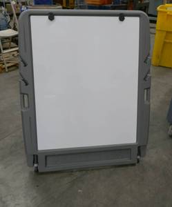 lot 14 image: Brand new Iceberg brand Flipchart Easel - legs extend so you can use it down at ground level or up at standing height.  72 high when extended, 32 wide and 30 deep