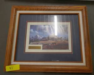 lot 41 image: Terry Redlin print For Spacious Skies approx 12x16