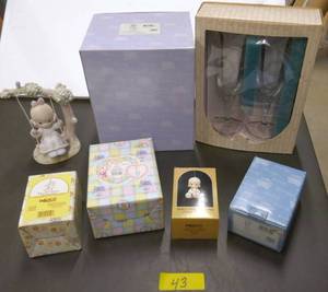 lot 43 image: Precious Moments Baby figures and ornaments, Wedding figure and champagne glasses