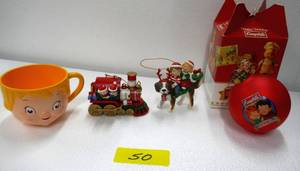 lot 50 image: Campbells soup collectible ornaments and cup