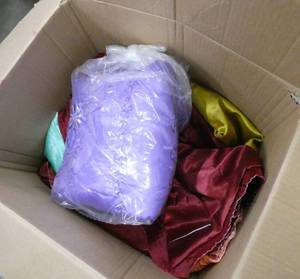 lot 98 image: Large box of approx 35 pillow covers various colors