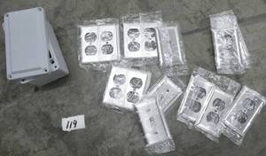lot 119 image: group of 11 new outlet covers and electrical box