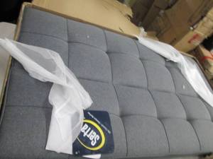 lot 41 image: Serta Grey comvertable couch, open ...