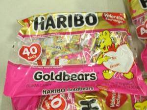 lot 55 image: 5 bags of Haribo 40 valentine excha...