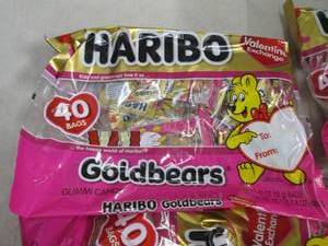 lot 65 image: 5 bags of Haribo 40 valentine excha...