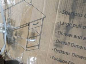 lot 72 image: White Essential Computer desk, open...
