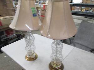 lot 97 image: 2 vintage glass lamps...