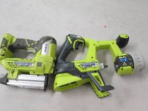 lot 101 image: ryobi 23 gauge pin nailer and a ryo...