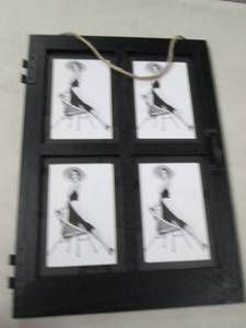 lot 137 image: black wooden photo frame with 45x7...